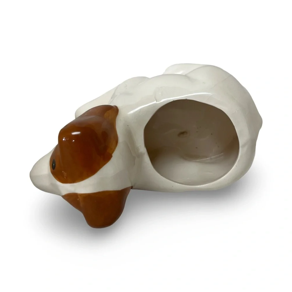 Charming Vintage Dog Planter with Faux Succulent